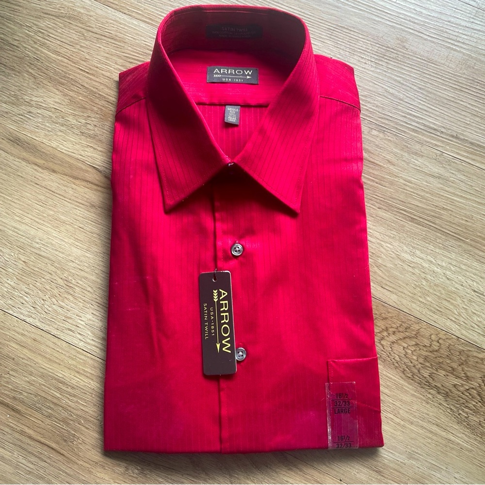 Arrow Men's Vibrant Red Dress Shirt